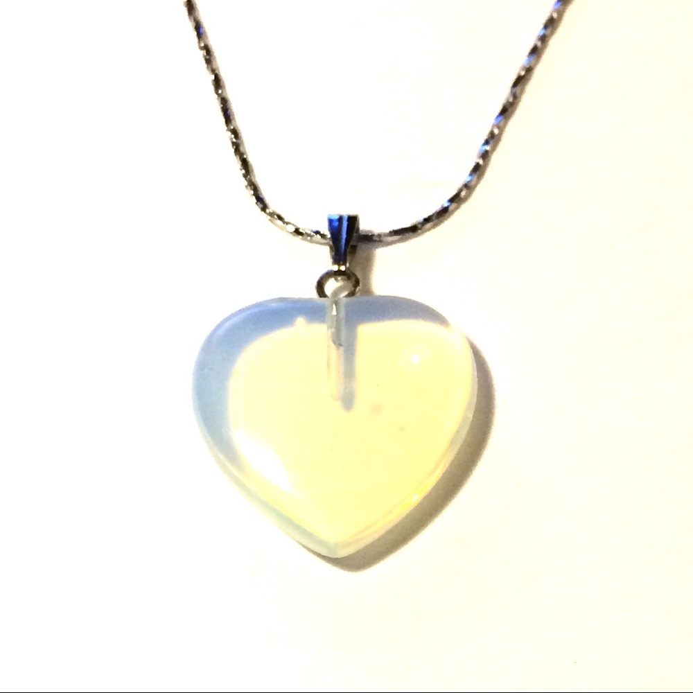 Opal Heart Necklace - Picture 2 of 2
